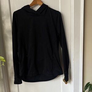 Athleta Boot Camp Pullover Cross Back Hoodie Black - Large like new